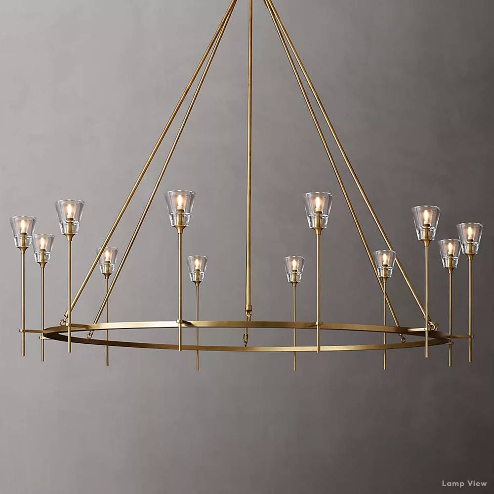 Torche Classic Glass Round Chandelier 70"
