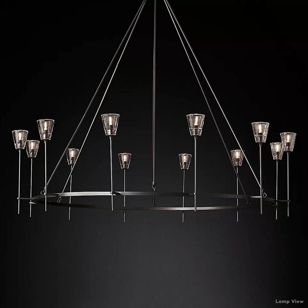Torche Classic Glass Round Chandelier 70"