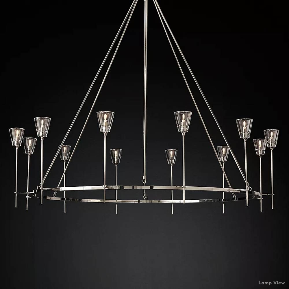 Torche Classic Glass Round Chandelier 70"