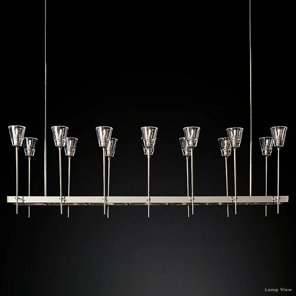 Torche Classic Glass Rectangular Chandelier 67"