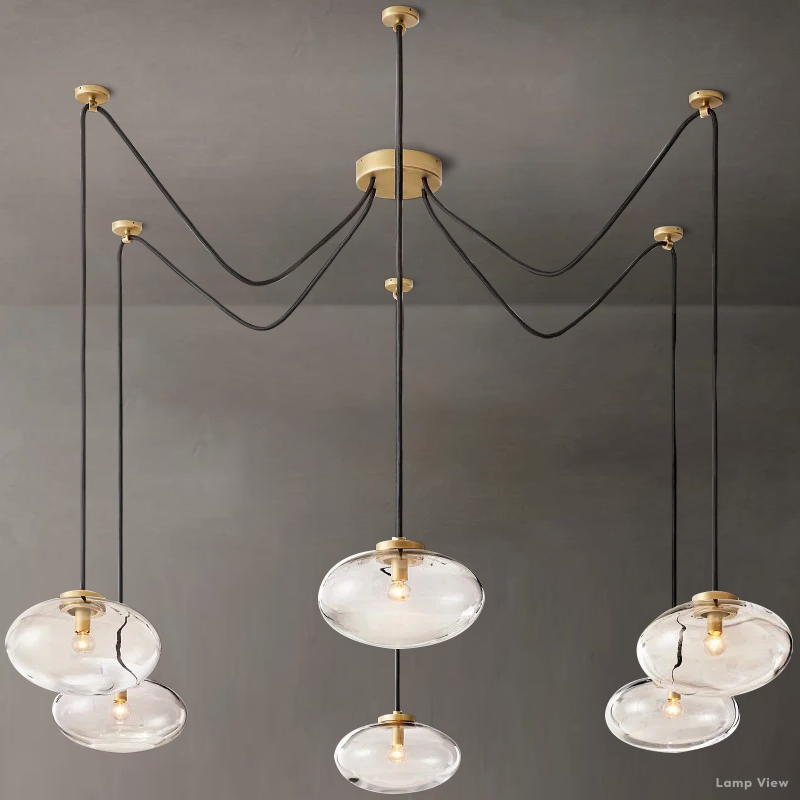 Cabrette Pristine Glass Suspended Chandelier 84"