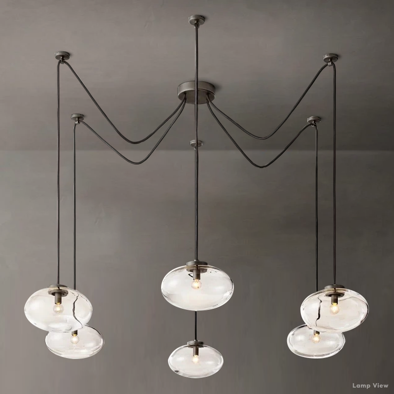 Cabrette Pristine Glass Suspended Chandelier 84"
