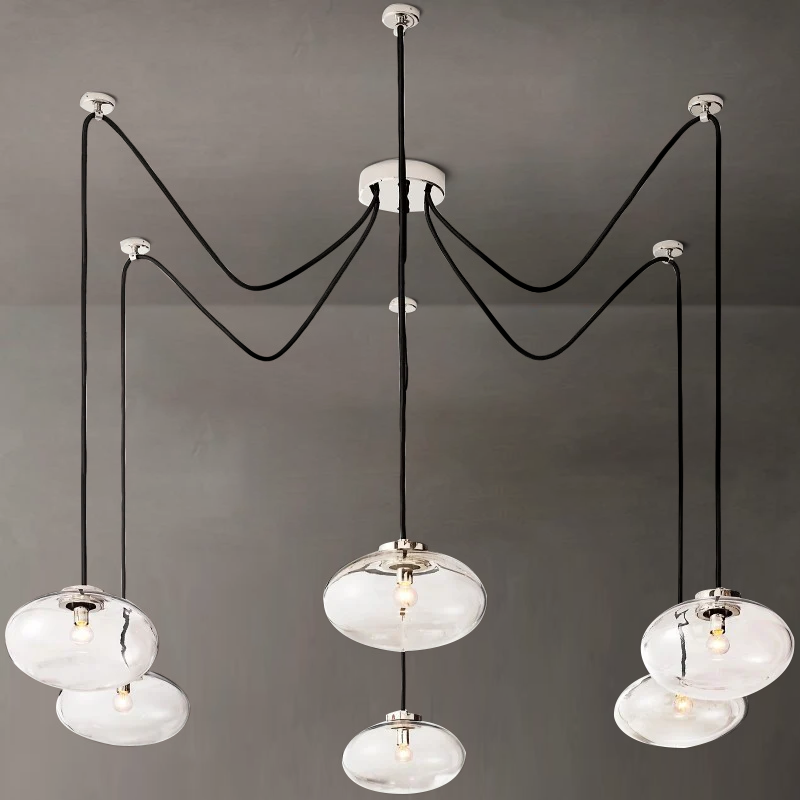 Cabrette Pristine Glass Suspended Chandelier 84"