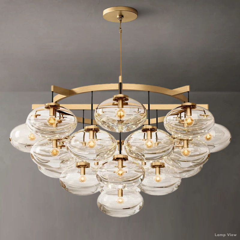 Cabrette Pristine Glass Round Chandelier 48"