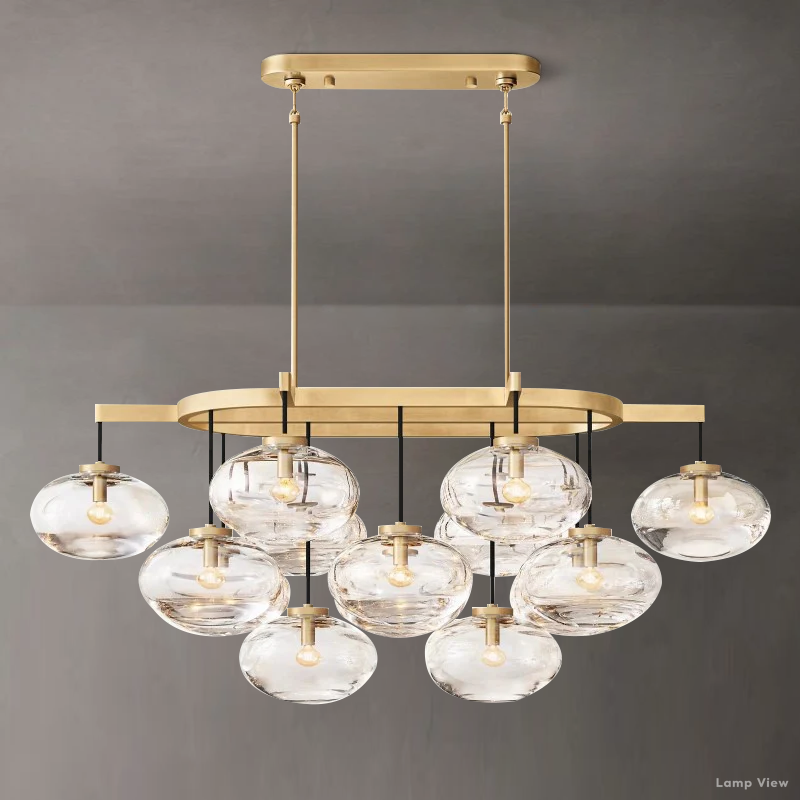 Cabrette Pristine Glass Linear Chandelier 54"