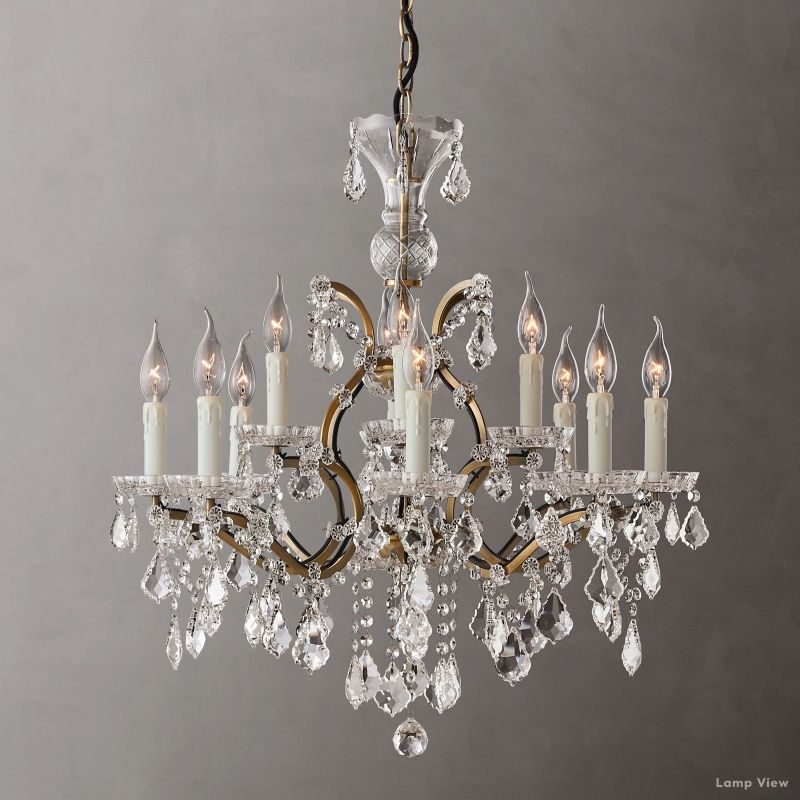 Rococo Garland Crystal Round Chandelier 28"