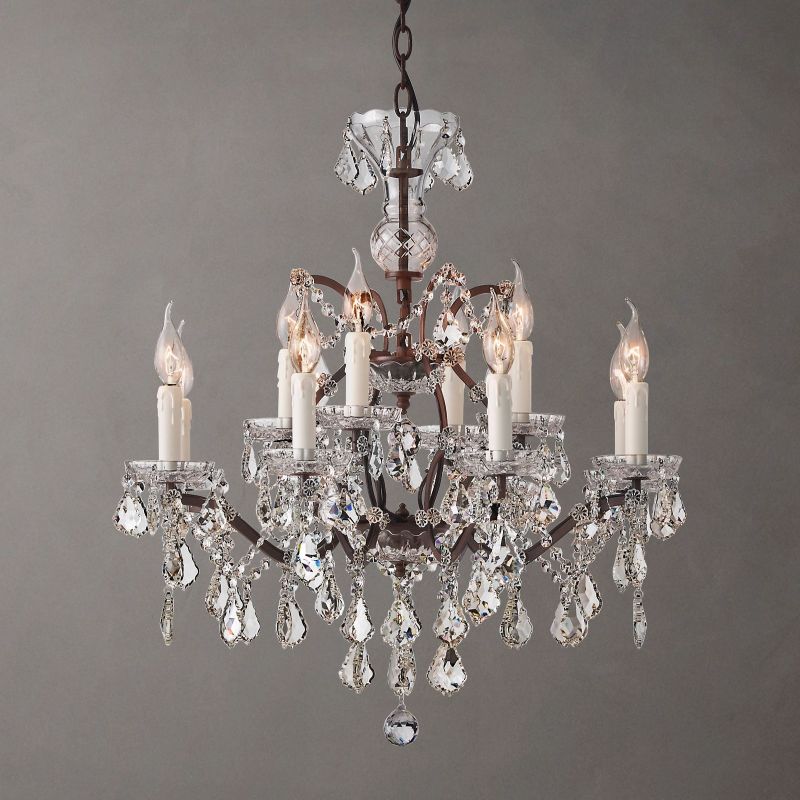 Rococo Garland Crystal Round Chandelier 28"