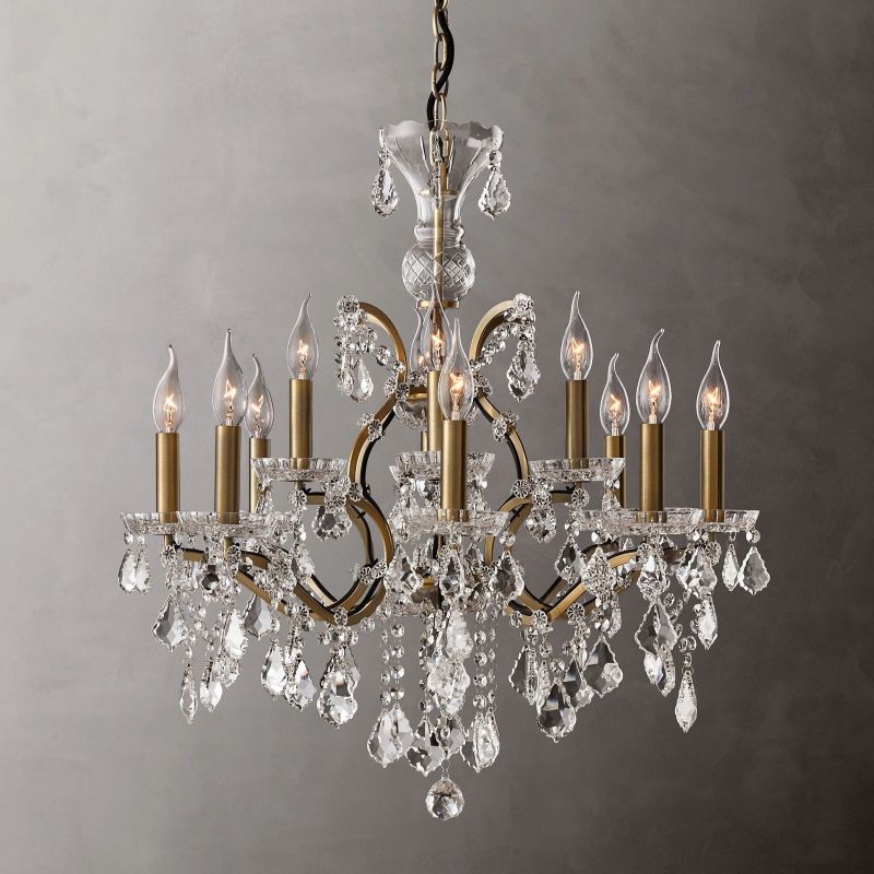 Rococo Garland Crystal Round Chandelier 28"