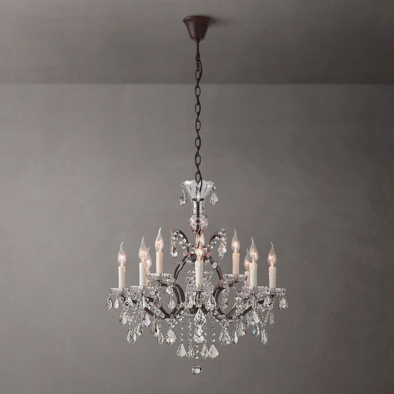 Rococo Garland Crystal Round Chandelier 28"