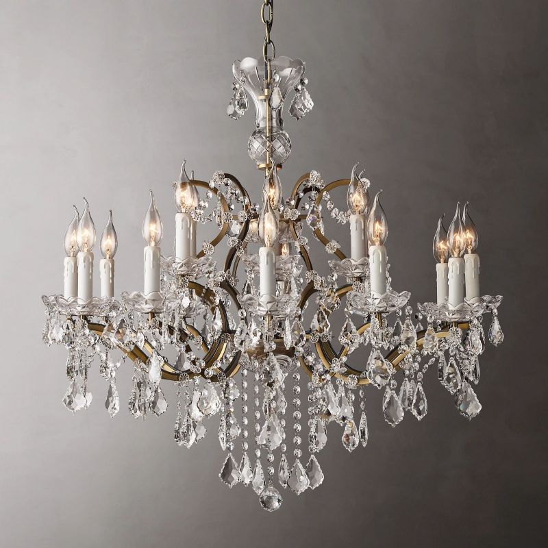 Rococo Garland Crystal Round Chandelier 33"
