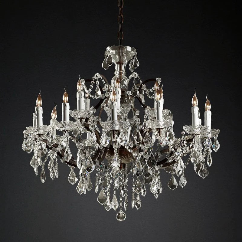 Rococo Garland Crystal Round Chandelier 33"