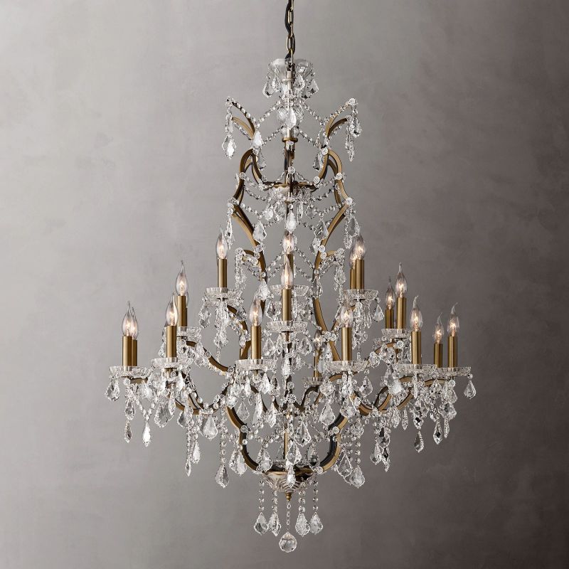 Rococo Garland Crystal Round Chandelier 40"