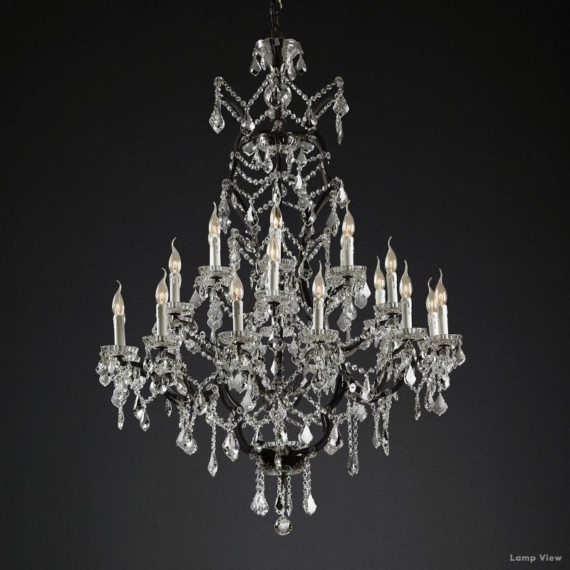 Rococo Garland Crystal Round Chandelier 40"