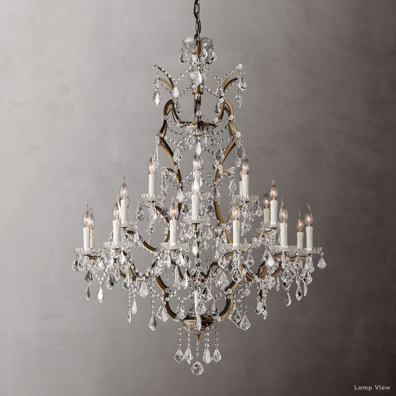 Rococo Garland Crystal Round Chandelier 40"