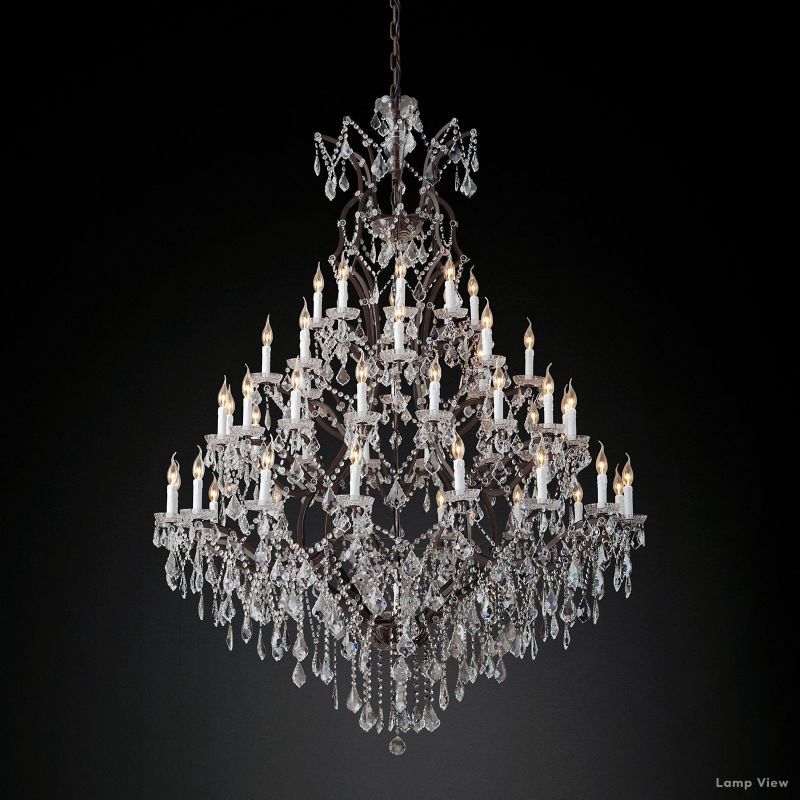 Rococo Garland Crystal Round Chandelier 60"