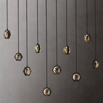 Eclatant Inset Crystal Linear Chandelier 54"