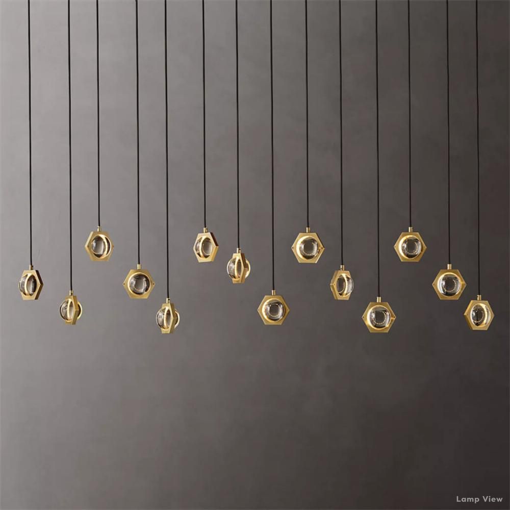 Eclatant Inset Crystal Linear Chandelier 72"