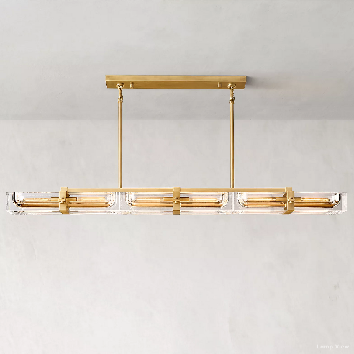 Savile Recessed Crystal Linear Chandelier 72"