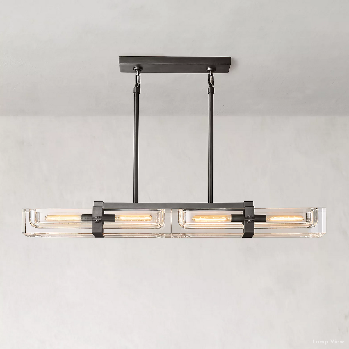 Savile Recessed Crystal Linear Chandelier 48"