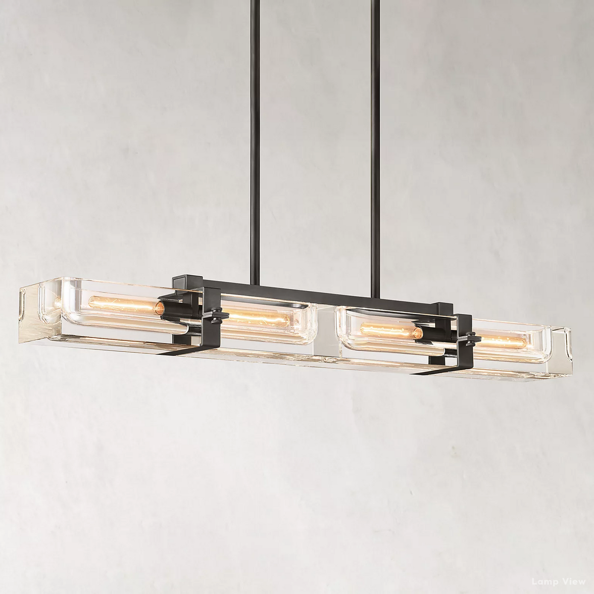 Savile Recessed Crystal Linear Chandelier 48"