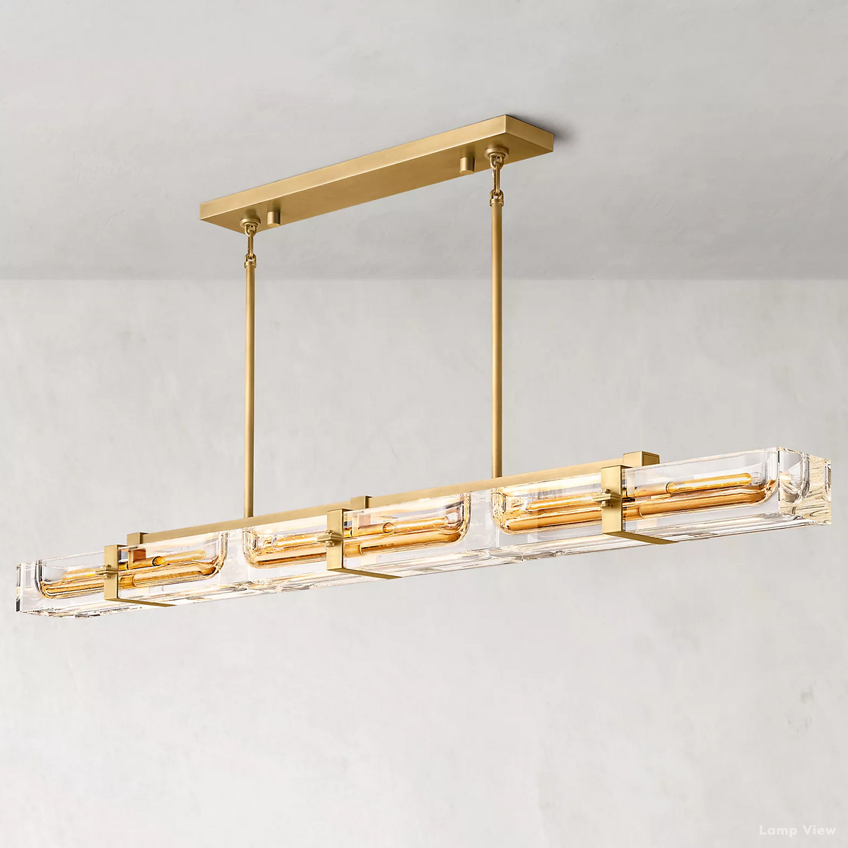 Savile Recessed Crystal Linear Chandelier 72"