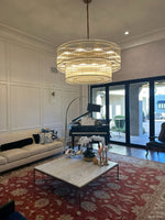 San Marco Ribbed Glass Two-Tier Round Chandelier 48"