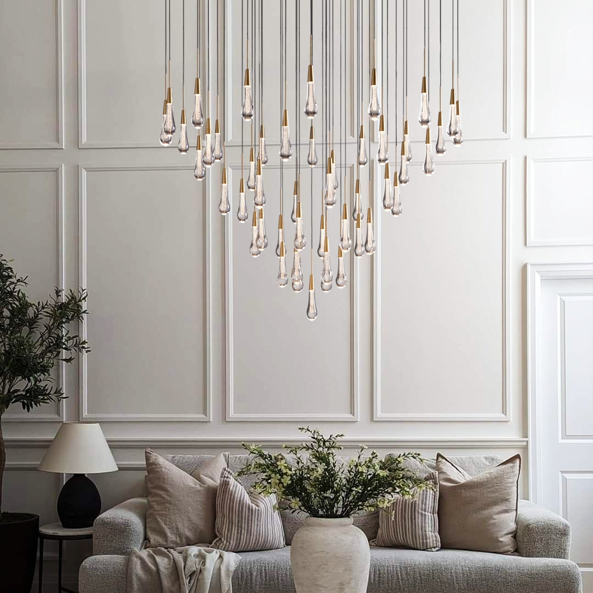 Soltaire Cascading Crystal Round Chandelier