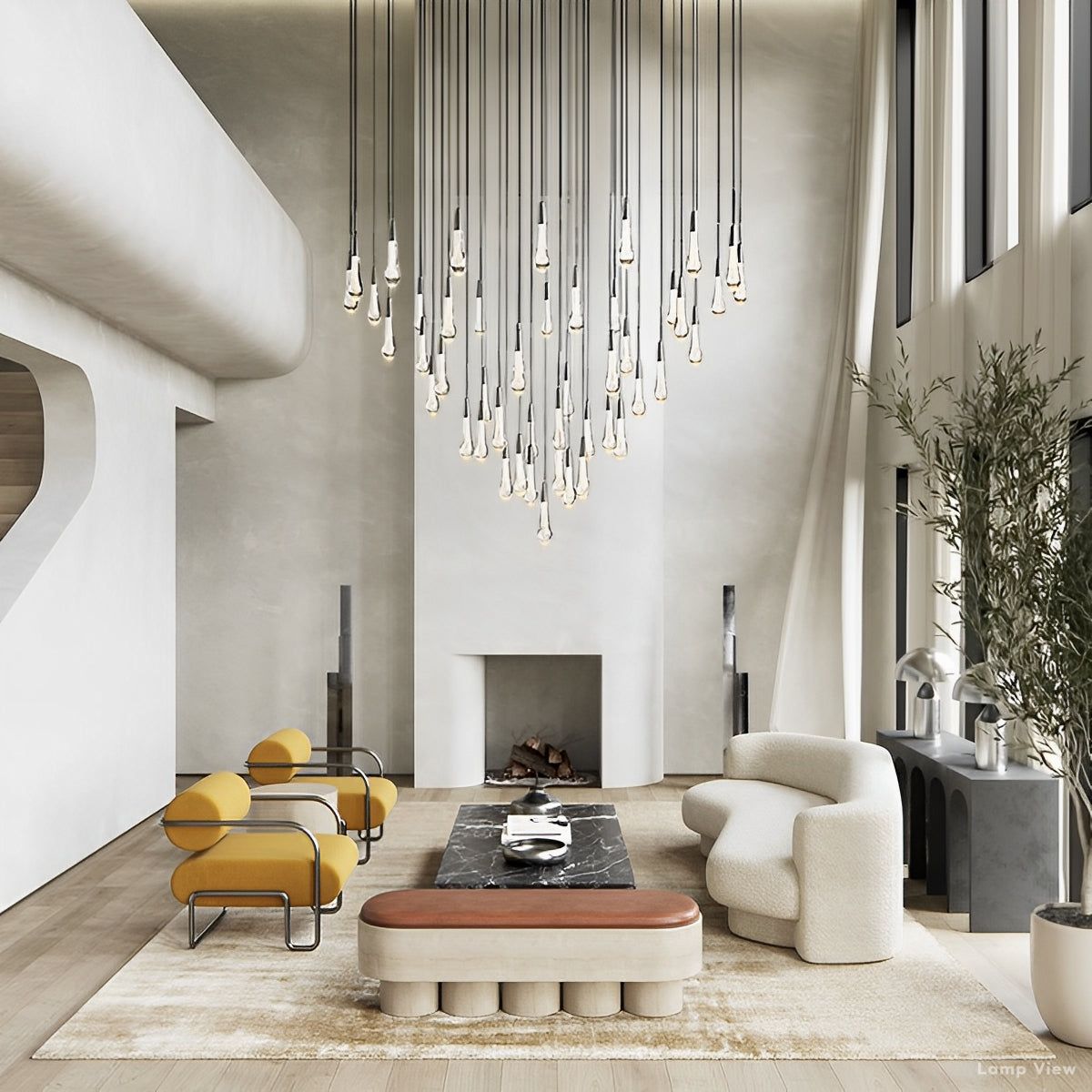 Soltaire Cascading Crystal Round Chandelier