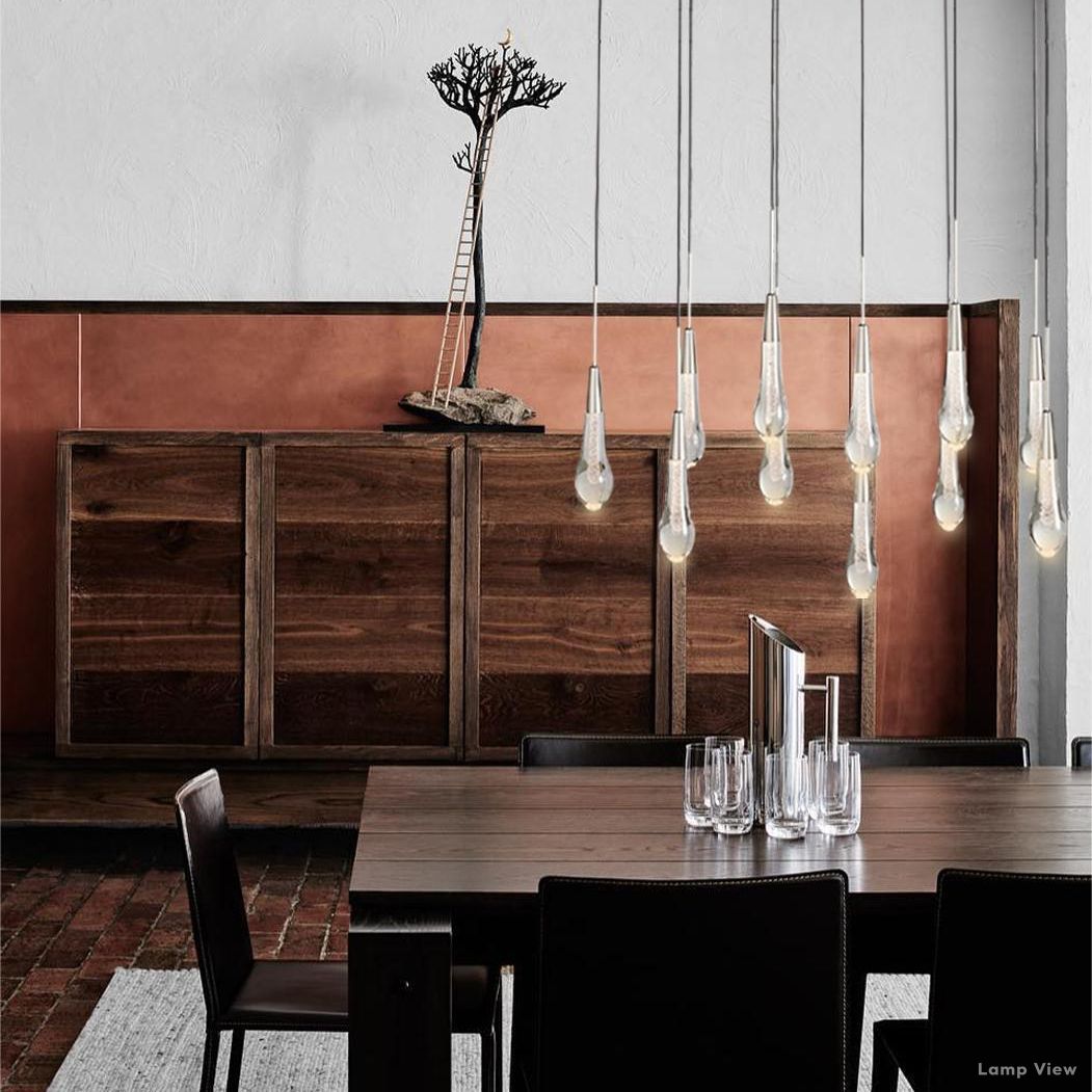 Soltaire Cascading Glass Linear Chandelier