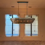 Ghiaccio Hooked Glass Oval Chandelier
