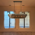 Ghiaccio Artisanal Glass Oval Chandelier