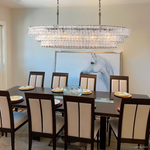 Ghiaccio Layered Glass Oval Chandelier
