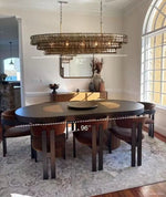 Ghiaccio Layered Glass Oval Chandelier