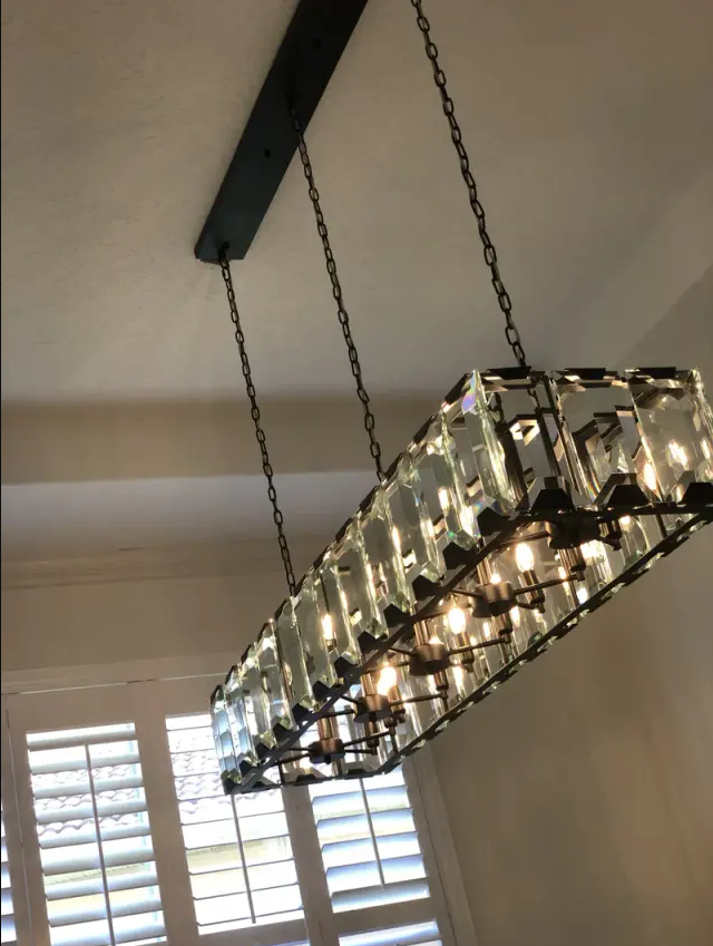 Harlow Chiseled Crystal Rectangle Chandelier 42"
