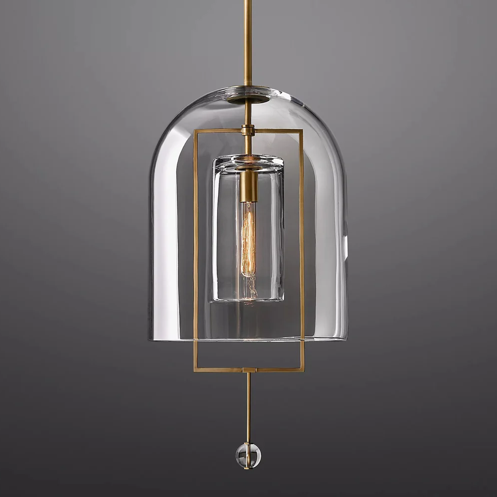 Fulcrum Cloche Glass Pendant Light