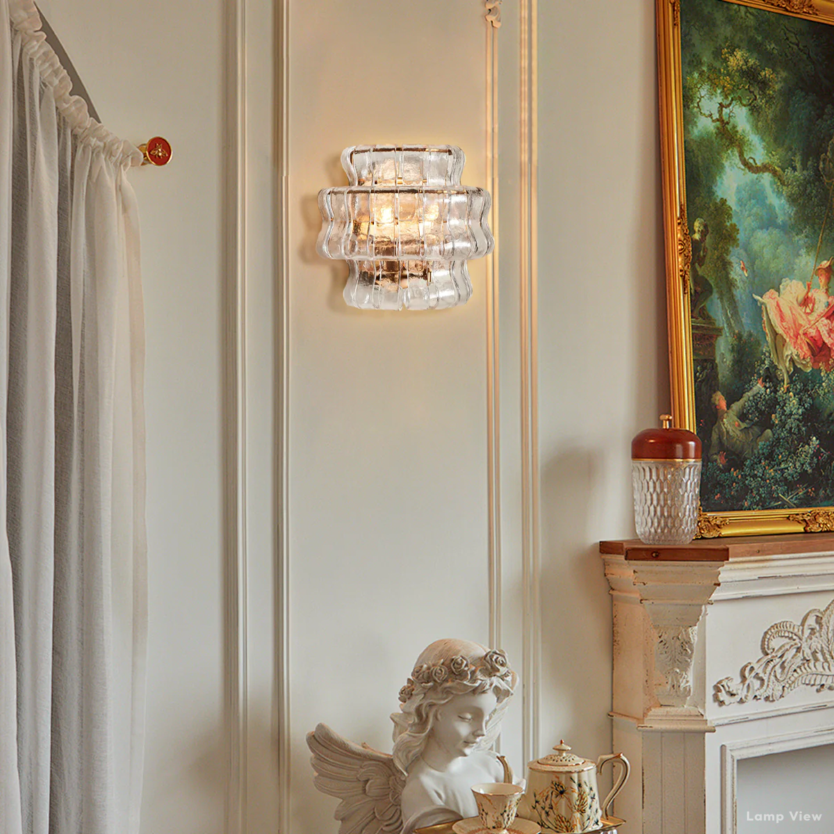 Ghiaccio Hooked Glass Wall Sconces
