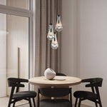 Rain Waterfall Glass Round Chandelier 8"