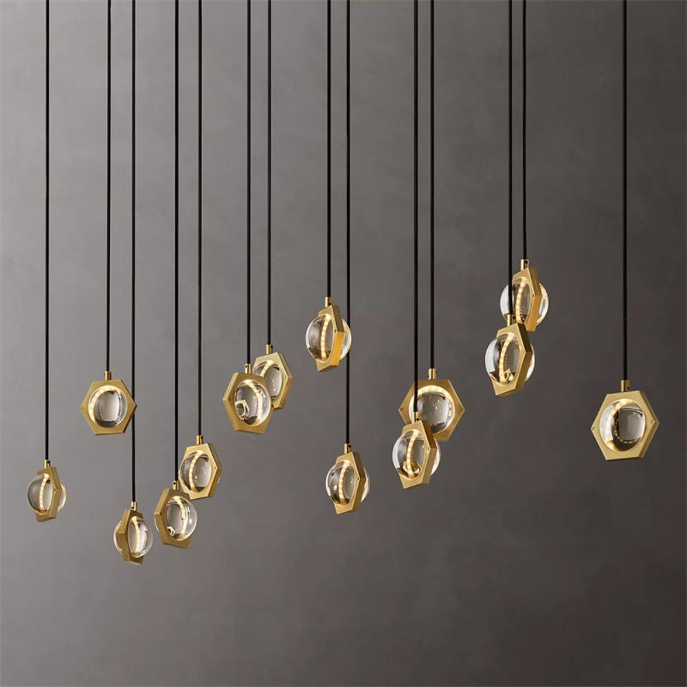 Eclatant Inset Crystal Linear Chandelier 72"