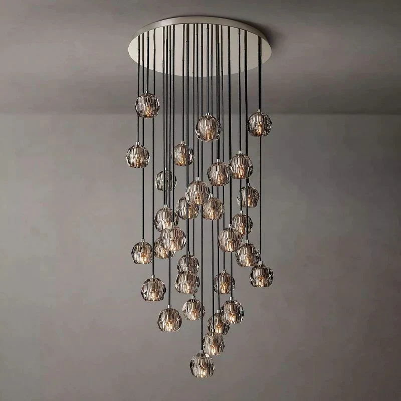 Boule Spherical Cristal Cluster Chandelier 30"