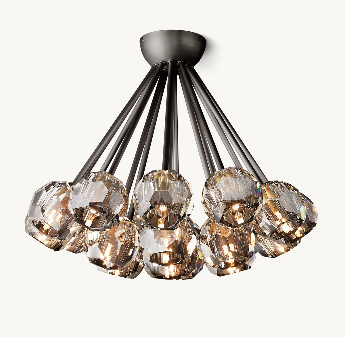 Boule Geometric Cristal Flush Mount 24"