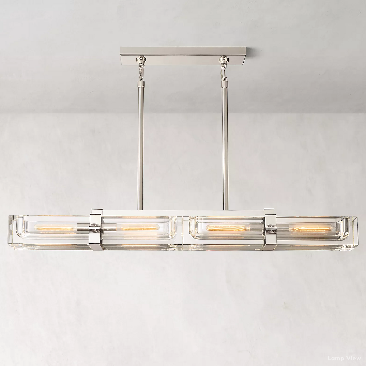 Savile Recessed Crystal Linear Chandelier 48"