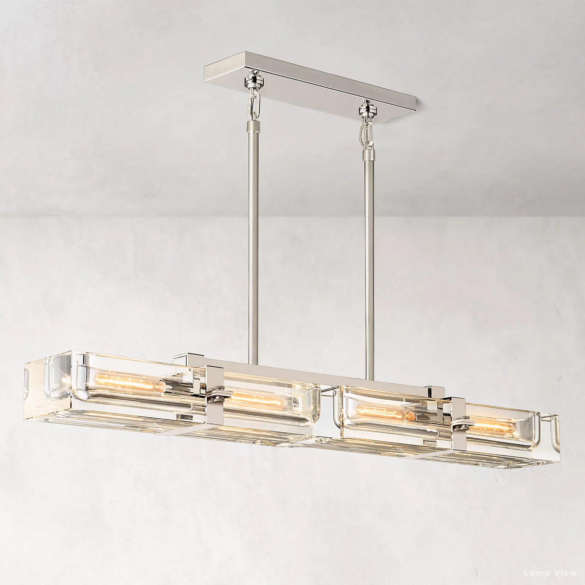 Savile Recessed Crystal Linear Chandelier 48"