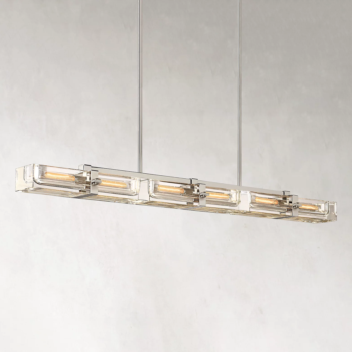 Savile Recessed Crystal Linear Chandelier 72"