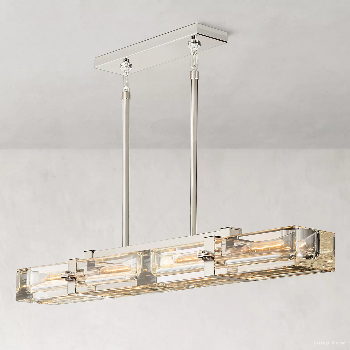 Savile Recessed Crystal Linear Chandelier 48"