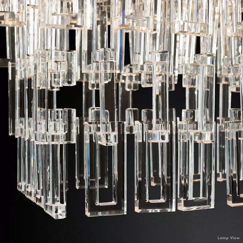 Marignan Chain Crystal Rectangle Chandelier 60"