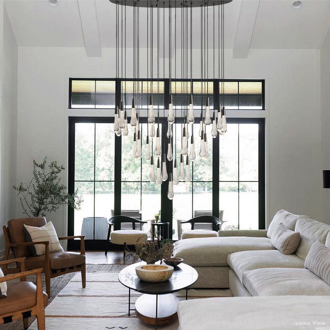 Soltaire Cascading Crystal Round Chandelier