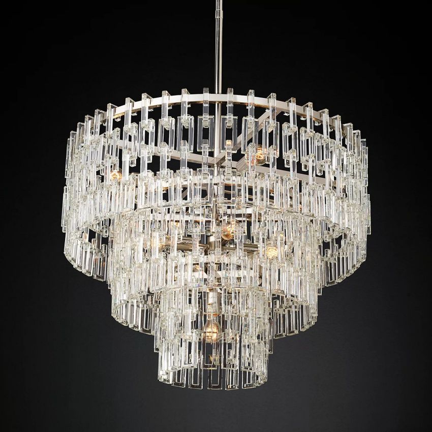 Marignan Chain Crystal Tiered Round Chandelier 36"