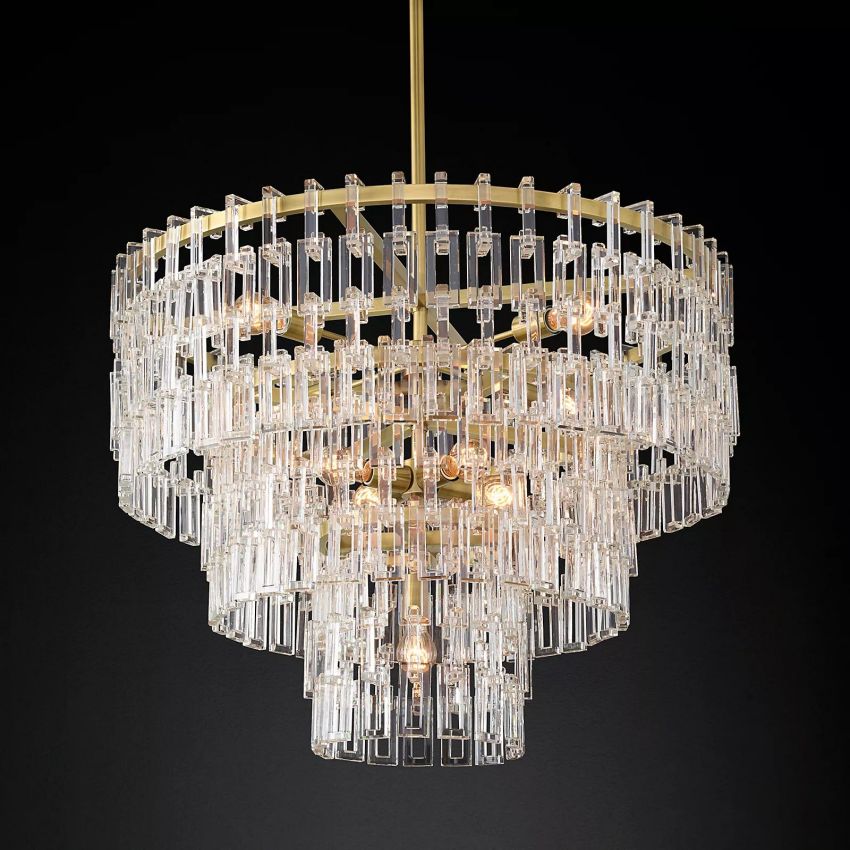 Marignan Chain Crystal Tiered Round Chandelier 36"
