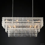 Marignan Chain Crystal Tiered Rectangle Chandelier 60"