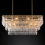 Marignan Chain Crystal Tiered Rectangle Chandelier 60"
